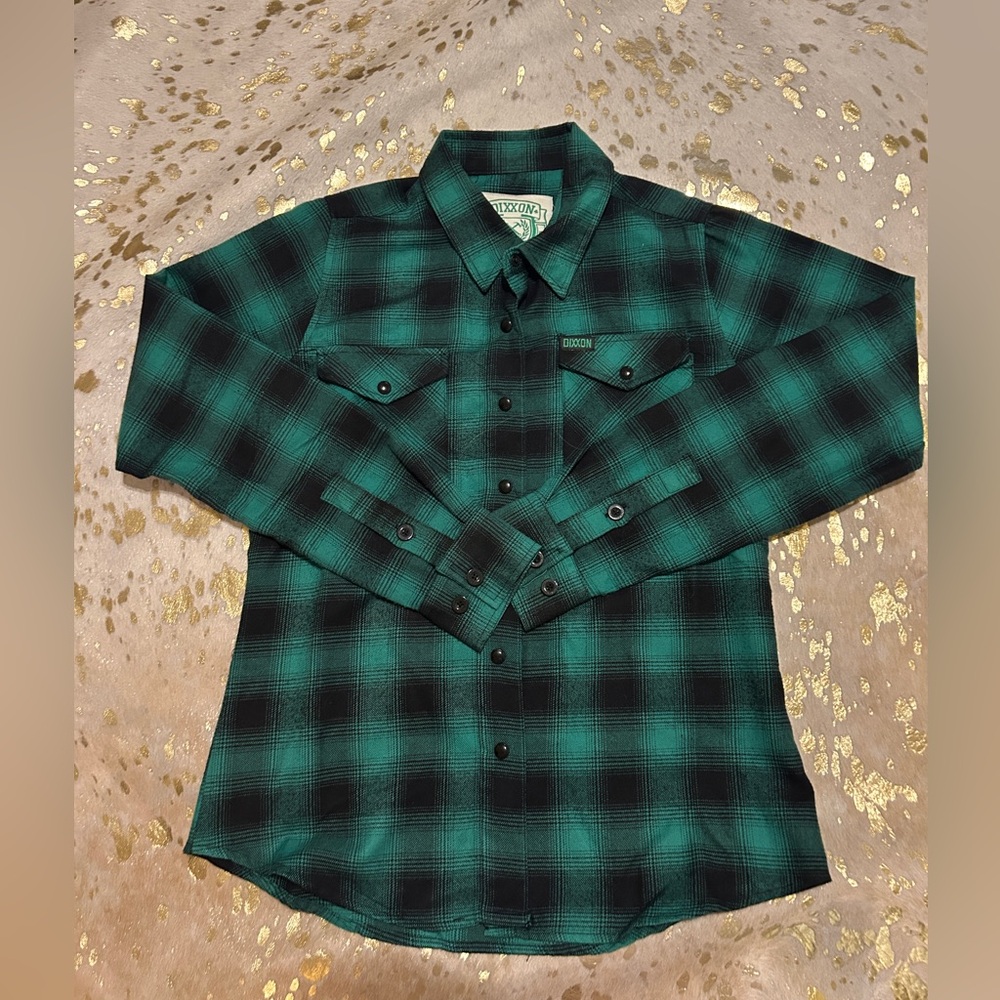 DIXXON Teal and Black Checkered Shirt